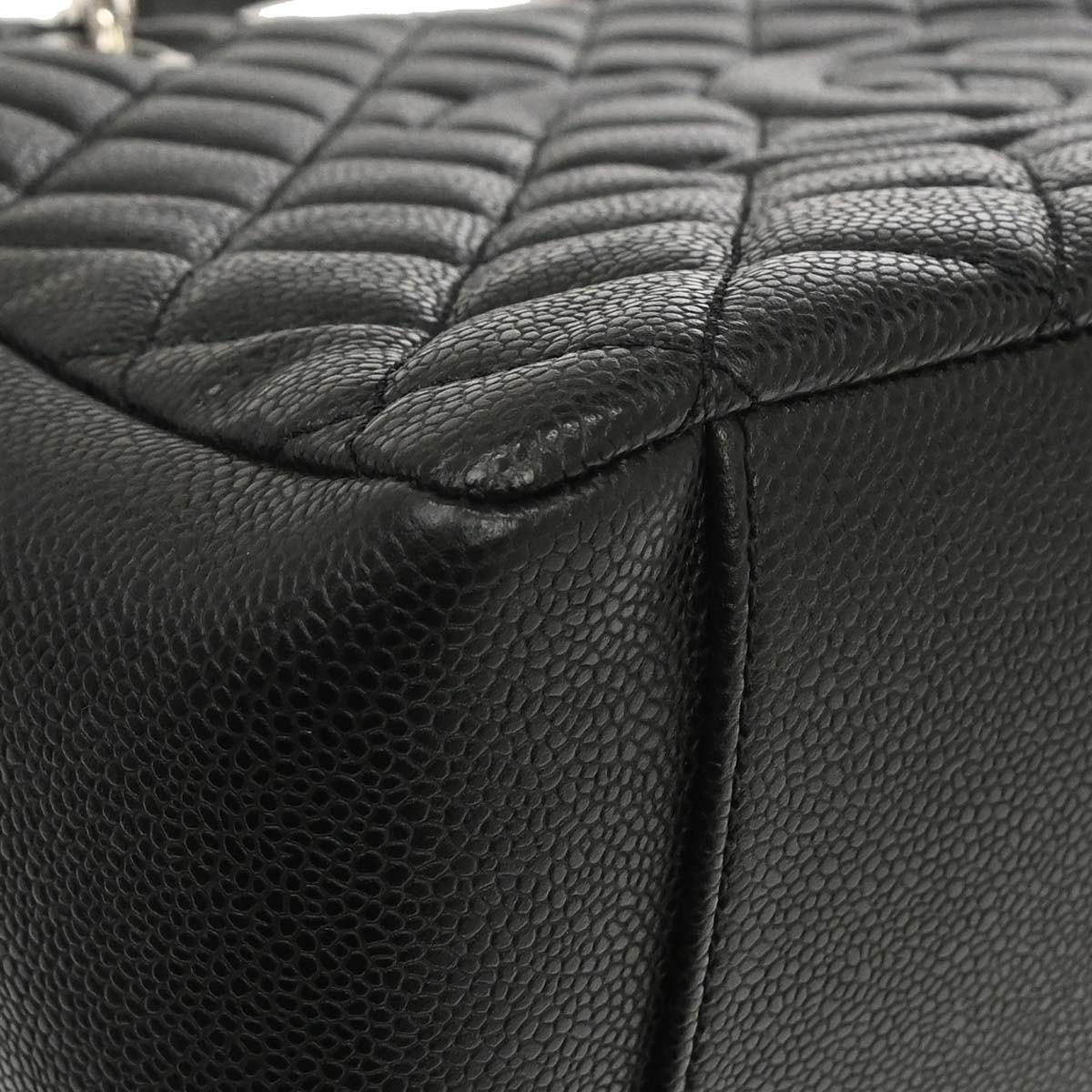 Chanel 2014 Black Caviar Skin Grand Shopping Tote GST Chain Handbag