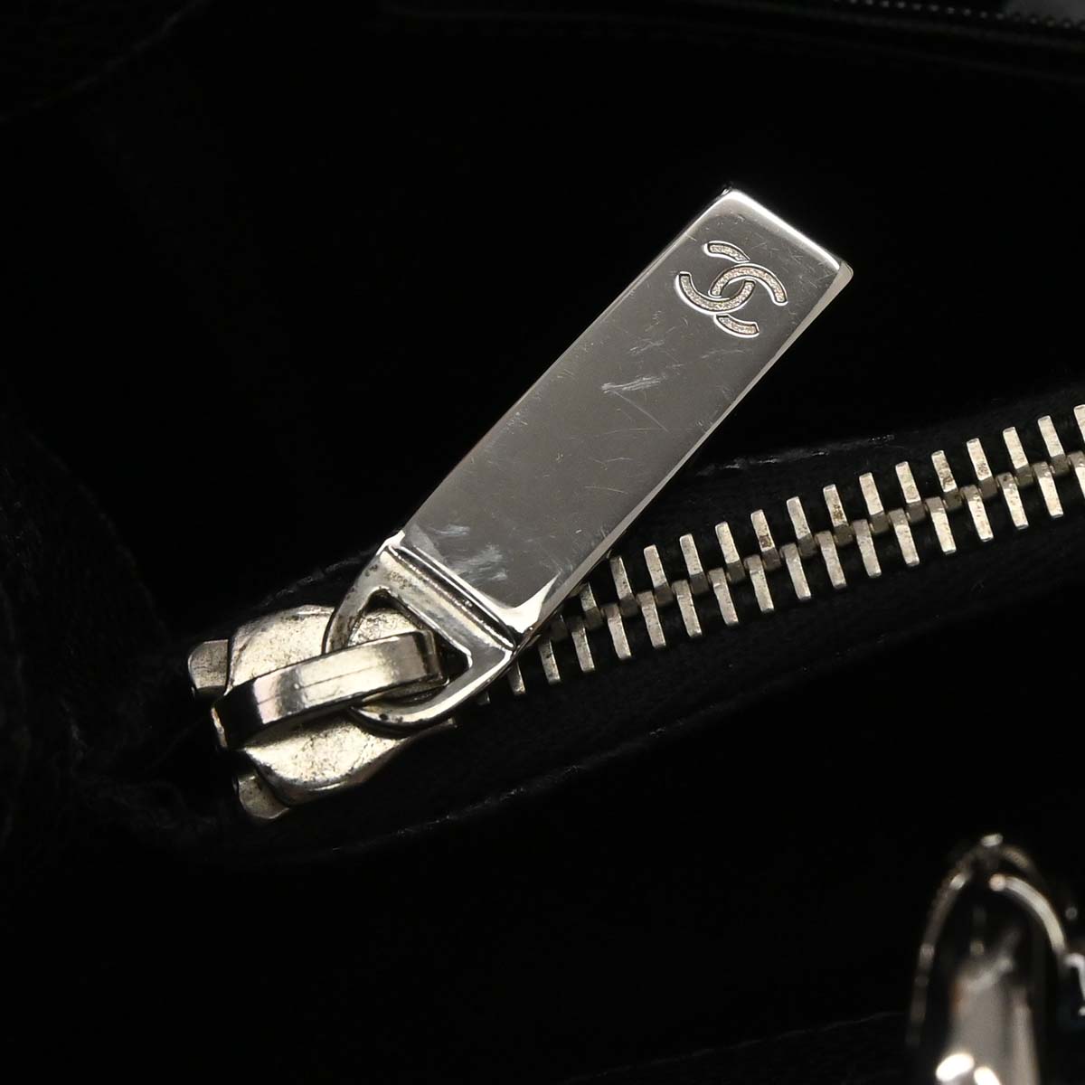 Chanel 2014 Black Caviar Skin Grand Shopping Tote GST Chain Handbag