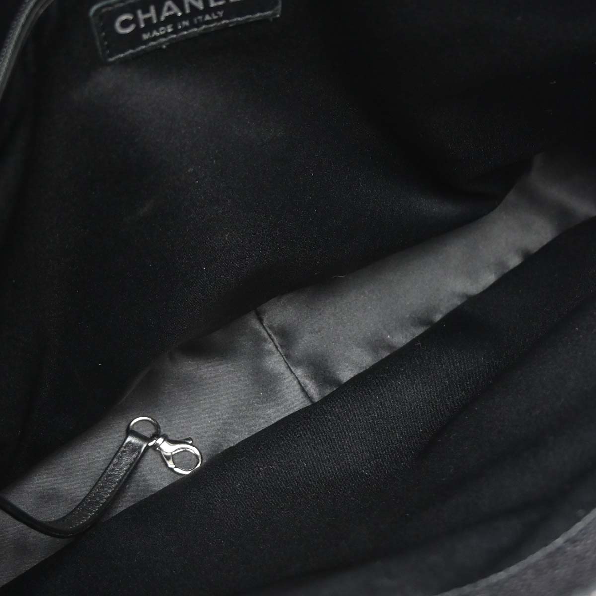Chanel 2014 Black Caviar Skin Grand Shopping Tote GST Chain Handbag