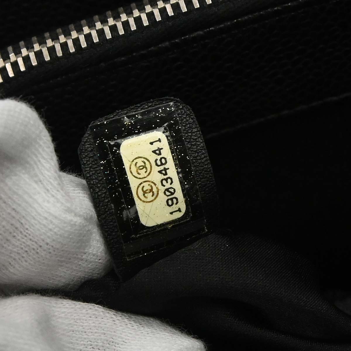 Chanel 2014 Black Caviar Skin Grand Shopping Tote GST Chain Handbag