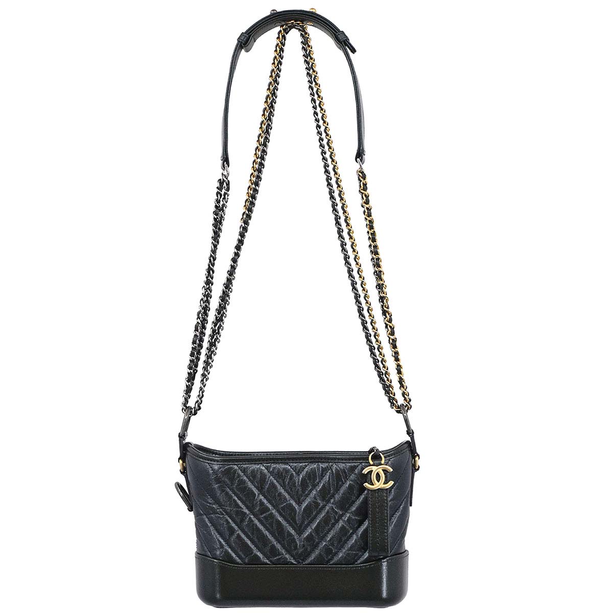 Chanel 2019 Khaki Lambskin Calfskin Small Gabrielle Shoulder Bag