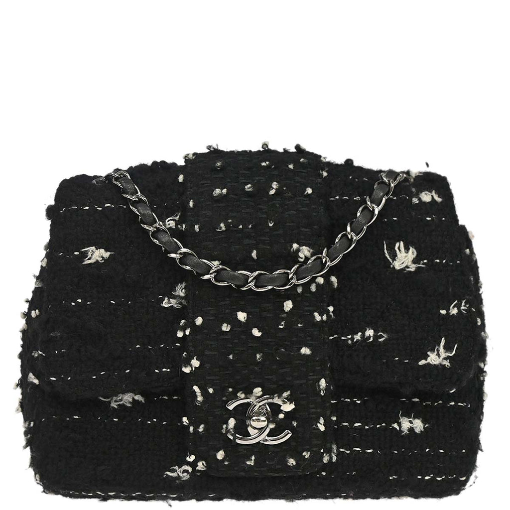 Chanel 2015-2016 Black Tweed Elementary Chic Flap Shoulder Bag
