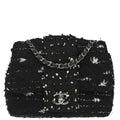 Chanel 2015-2016 Black Tweed Elementary Chic Flap Shoulder Bag