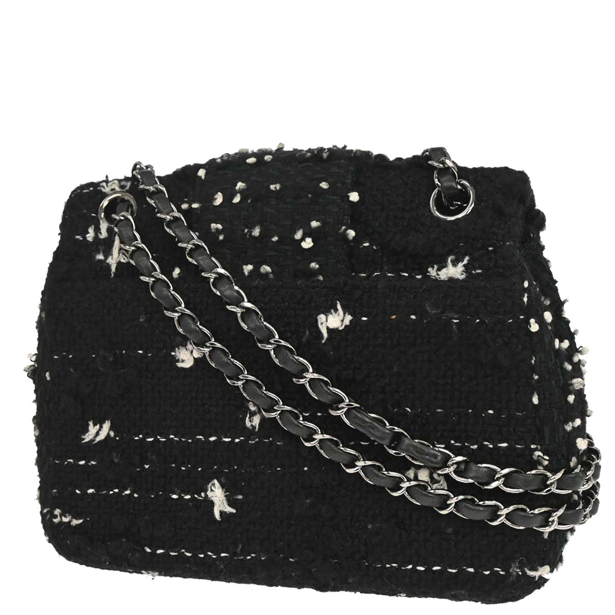 Chanel 2015-2016 Black Tweed Elementary Chic Flap Shoulder Bag