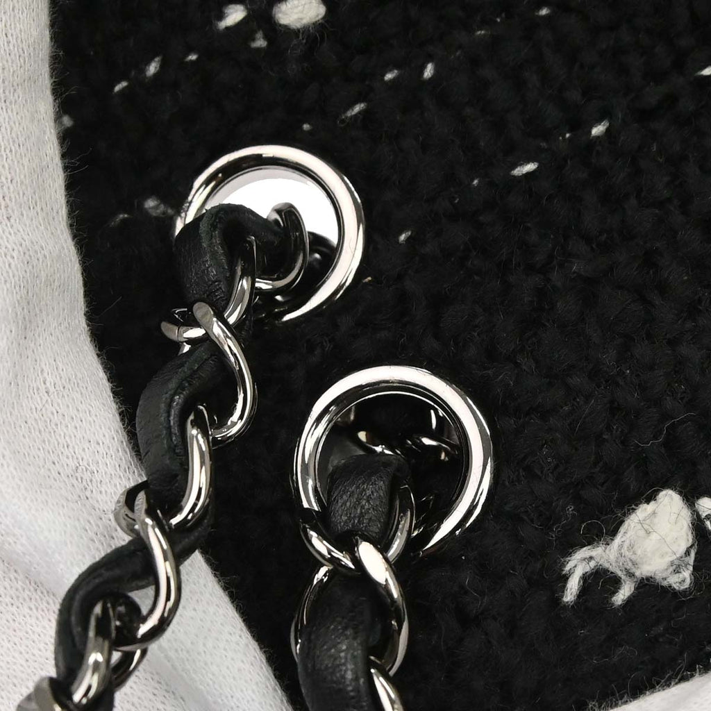 Chanel 2015-2016 Black Tweed Elementary Chic Flap Shoulder Bag
