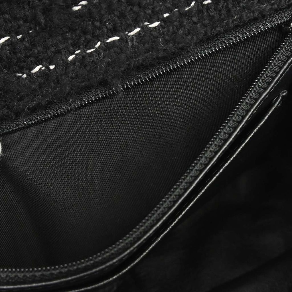 Chanel 2015-2016 Black Tweed Elementary Chic Flap Shoulder Bag