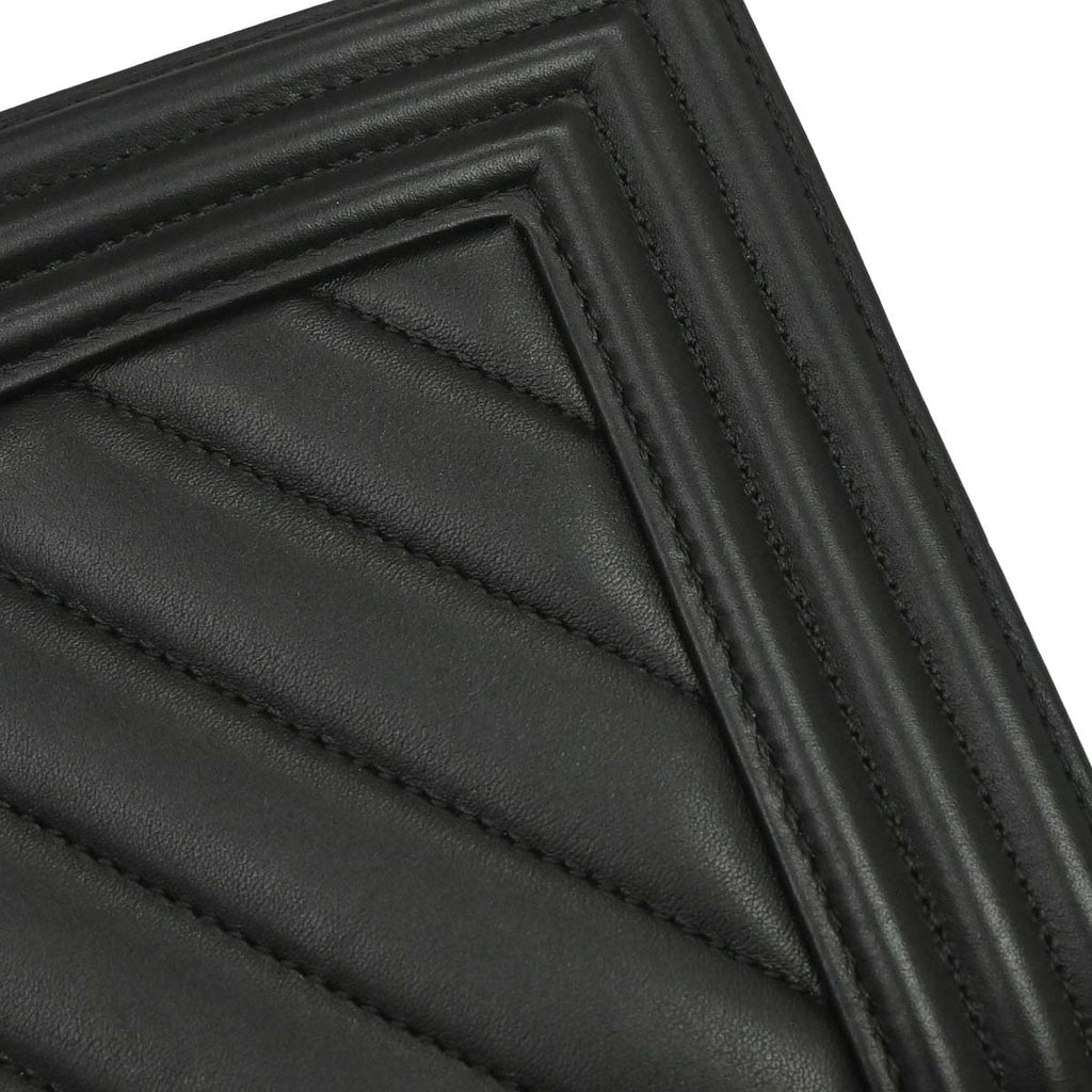 Boy Chanel 2019 Black Lambskin Chevron Medium Double Chain Shoulder Bag