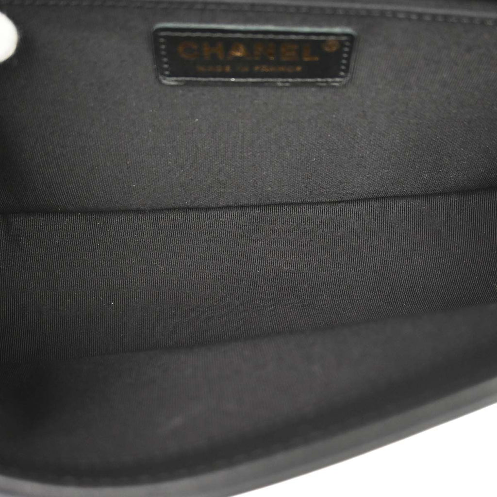 Boy Chanel 2019 Black Lambskin Chevron Medium Double Chain Shoulder Bag