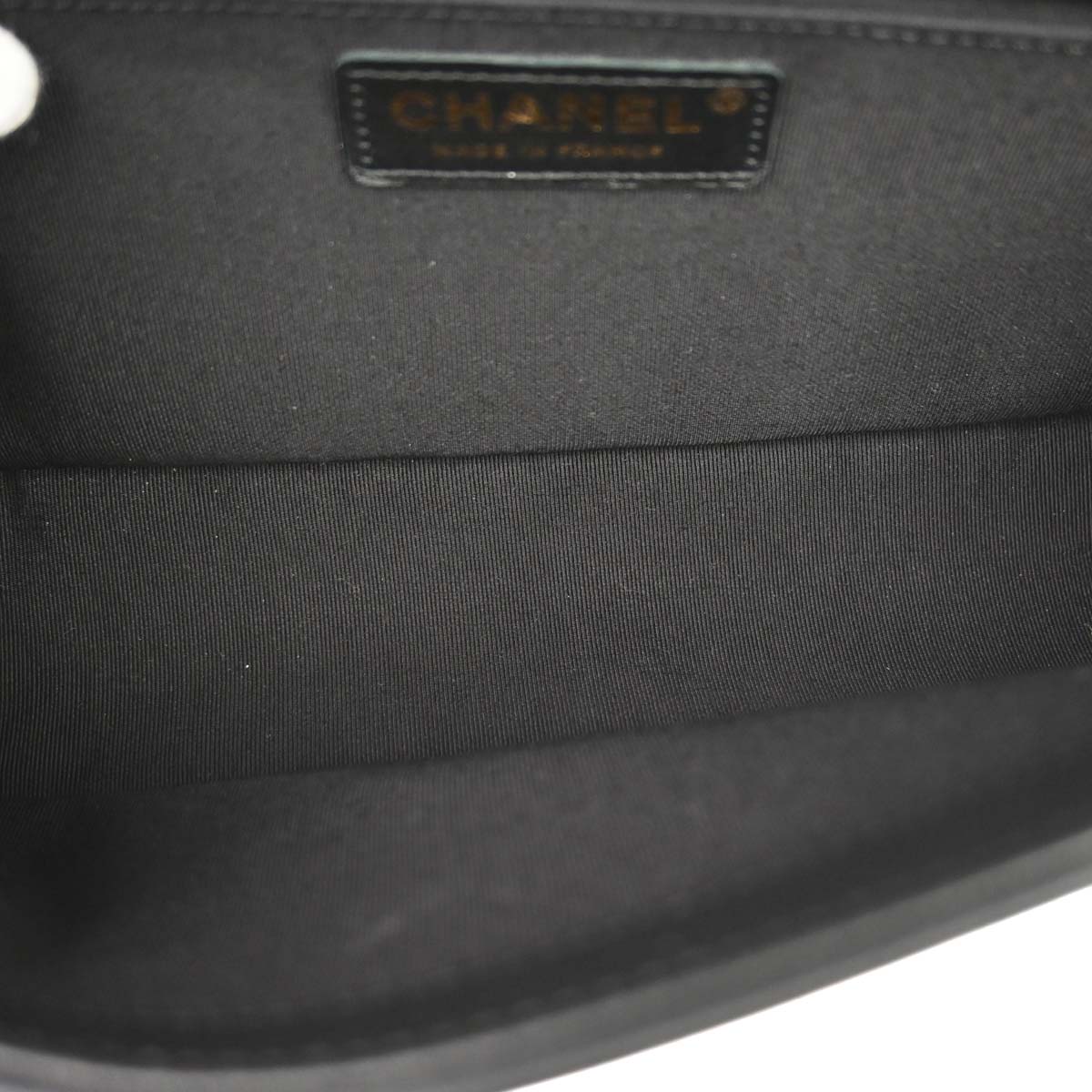 Boy Chanel 2019 Black Lambskin Chevron Medium Double Chain Shoulder Bag