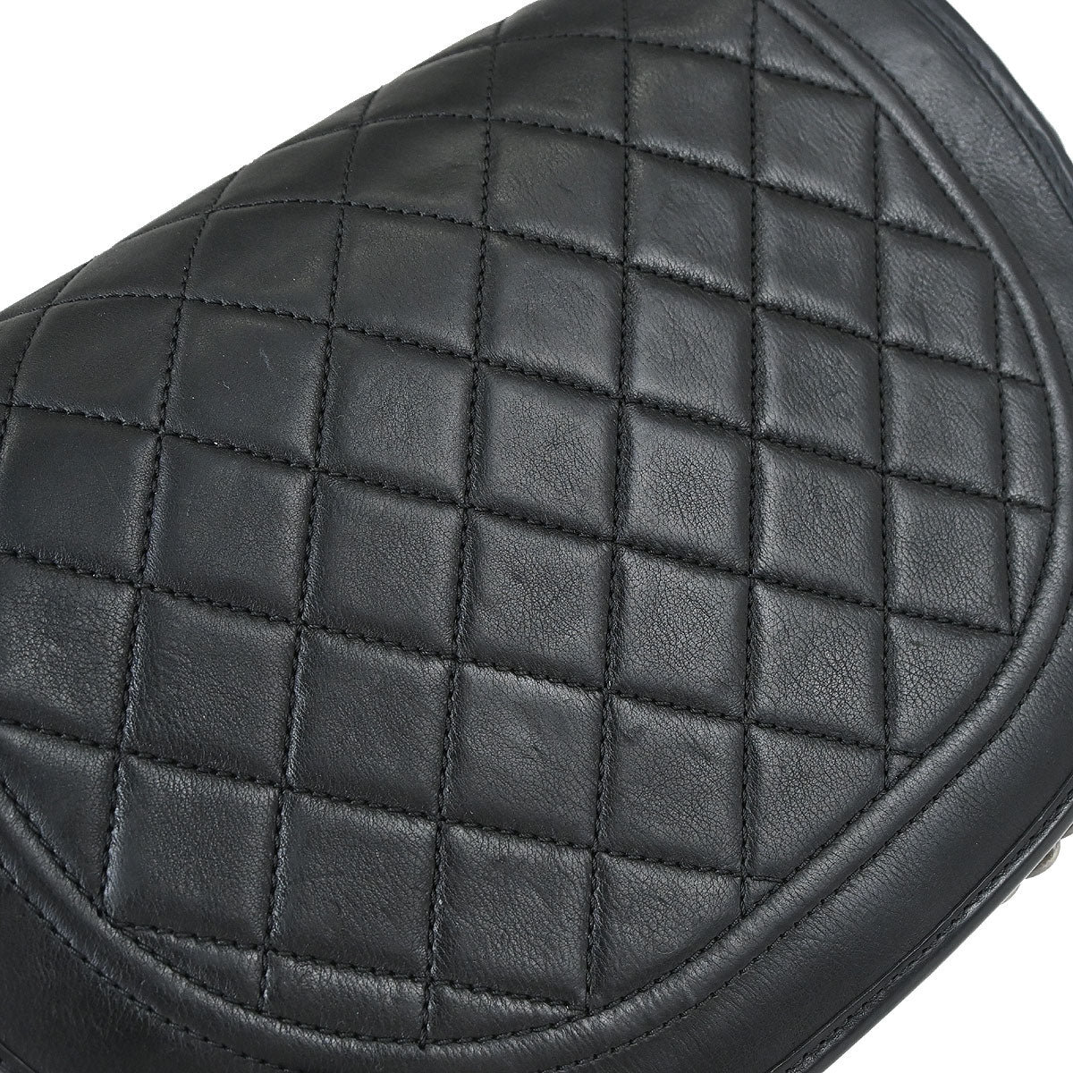 Chanel 2014 Black Calfskin Pony Hair Paris-Dallas Saddle Shoulder Bag