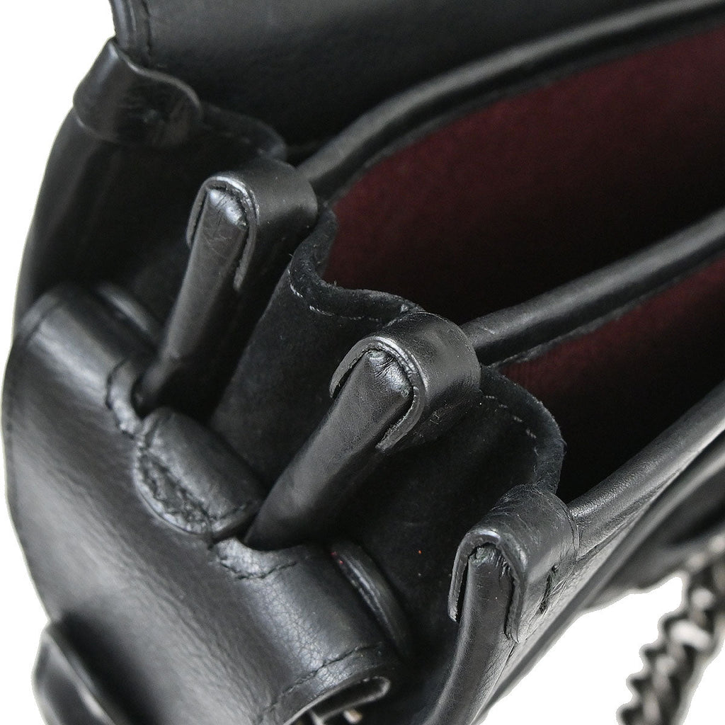 Chanel 2014 Black Calfskin Pony Hair Paris-Dallas Saddle Shoulder Bag