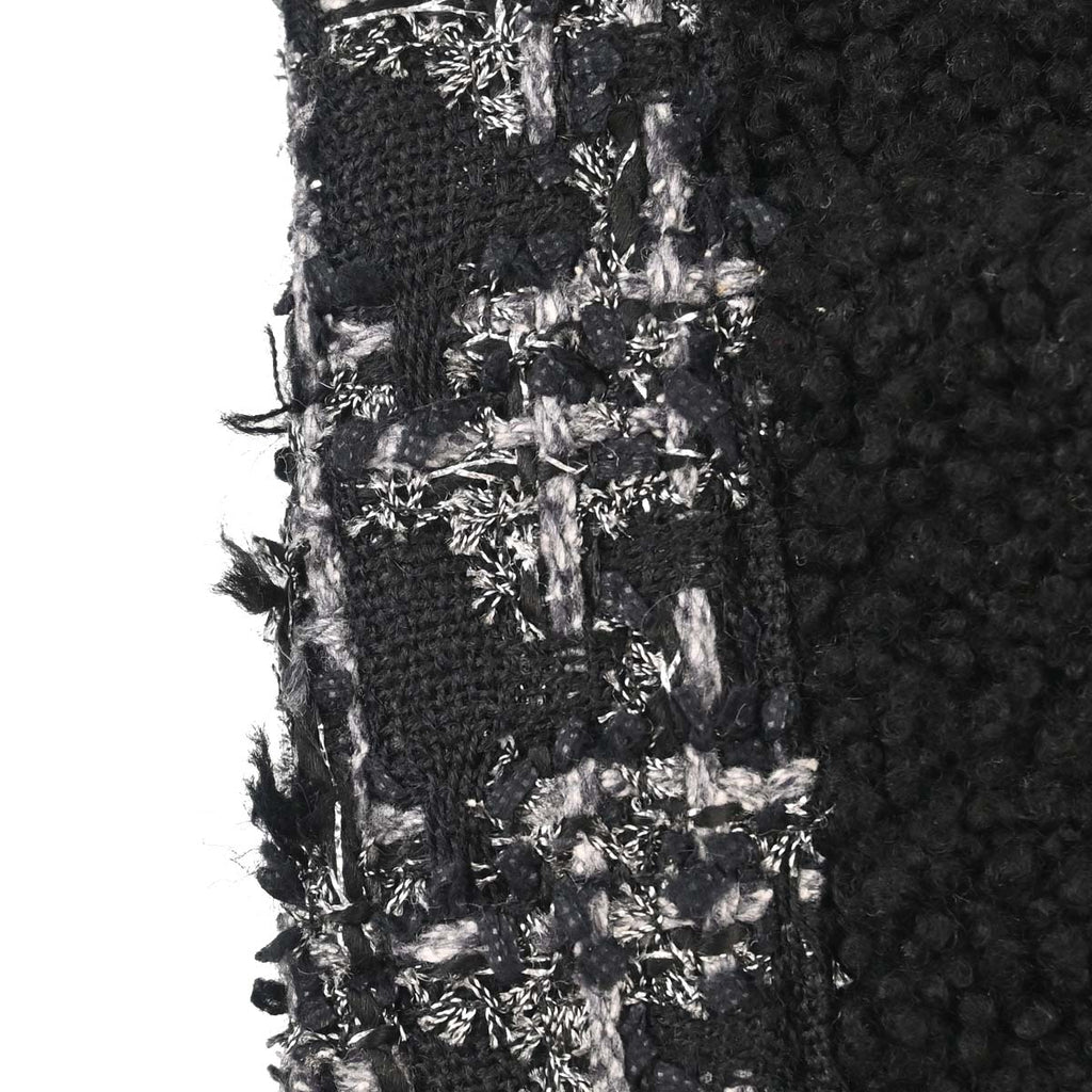 Chanel 2017-2018 Black Tweed Shierling Top Handle 2way Shoulder Handbag