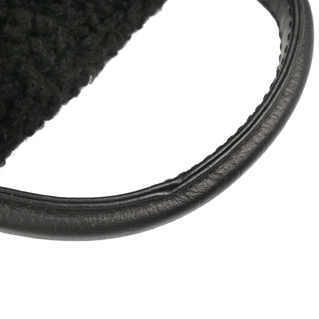 Chanel 2017-2018 Black Tweed Shierling Top Handle 2way Shoulder Handbag