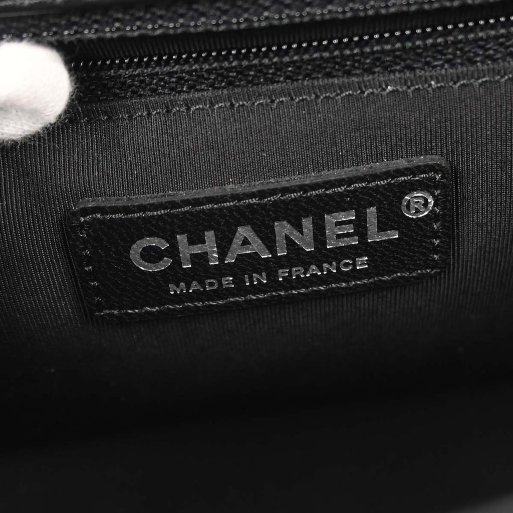Chanel 2017-2018 Black Tweed Shierling Top Handle 2way Shoulder Handbag