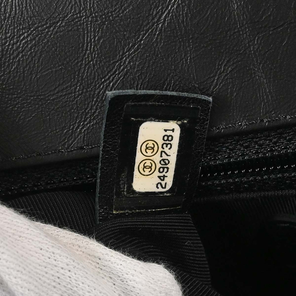 Chanel 2017-2018 Black Tweed Shierling Top Handle 2way Shoulder Handbag