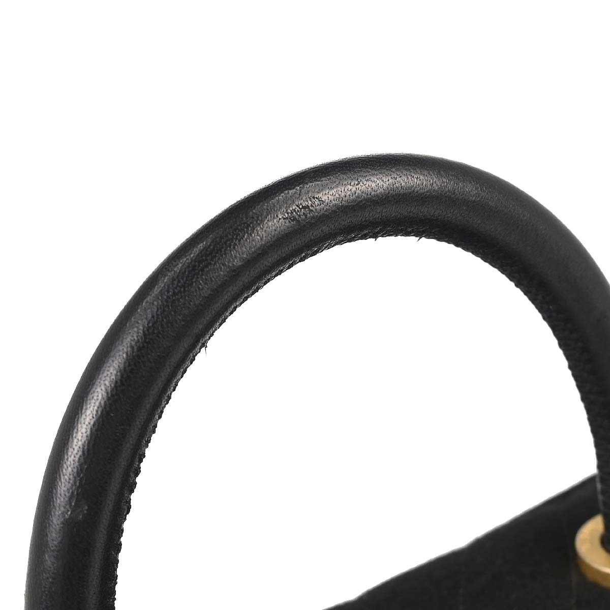 Chanel 2019 Black Cotton Chevron Coco Handle 2way Shoulder Handbag