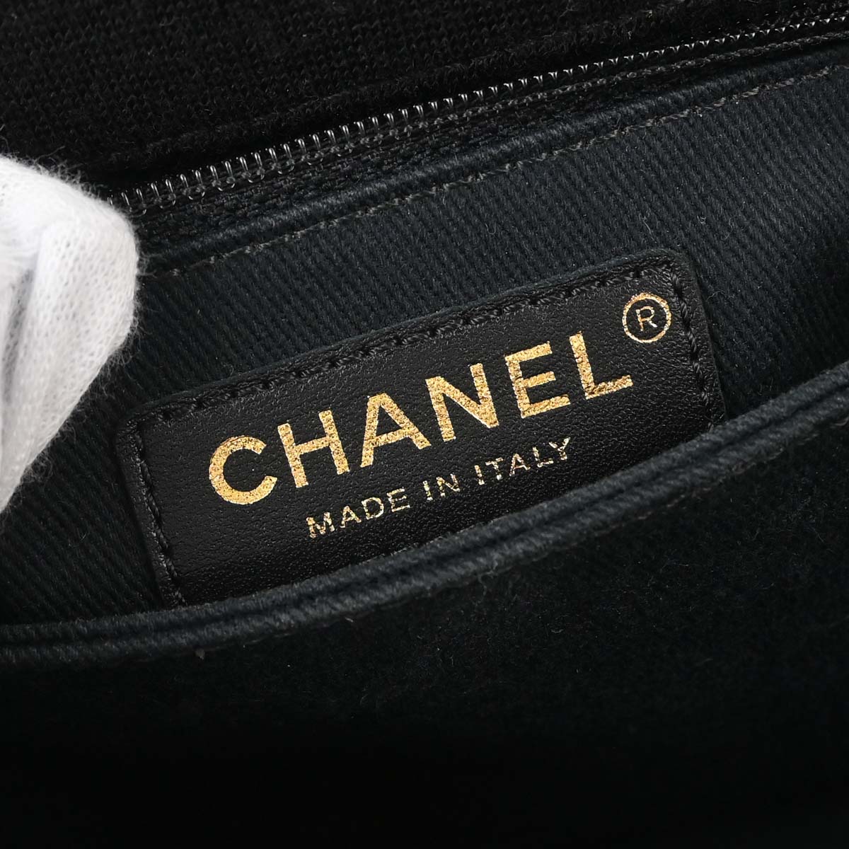 Chanel 2019 Black Cotton Chevron Coco Handle 2way Shoulder Handbag