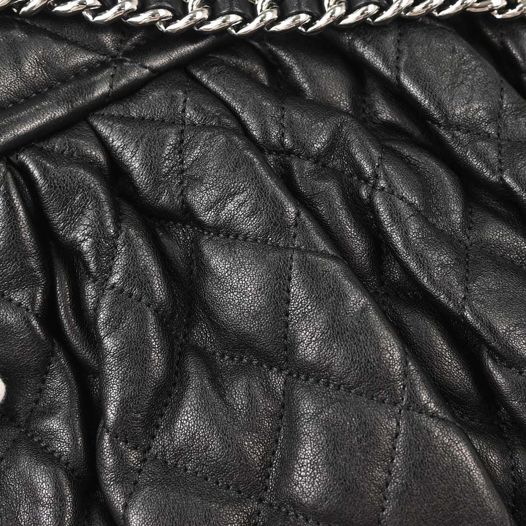 Chanel 2012 Black Calfskin Chain Around Shoulder Bag