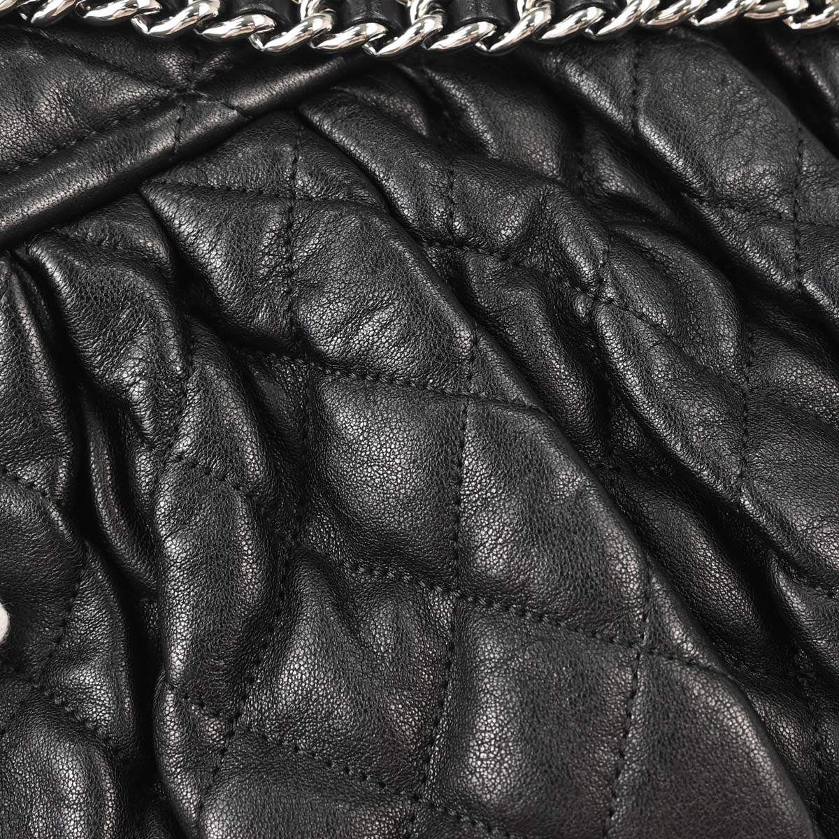 Chanel 2012 Black Calfskin Chain Around Shoulder Bag