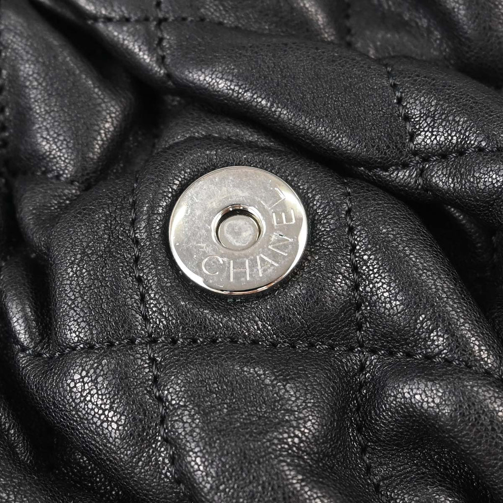 Chanel 2012 Black Calfskin Chain Around Shoulder Bag
