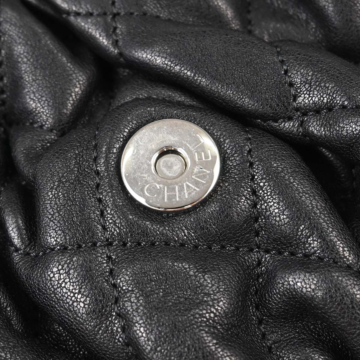 Chanel 2012 Black Calfskin Chain Around Shoulder Bag