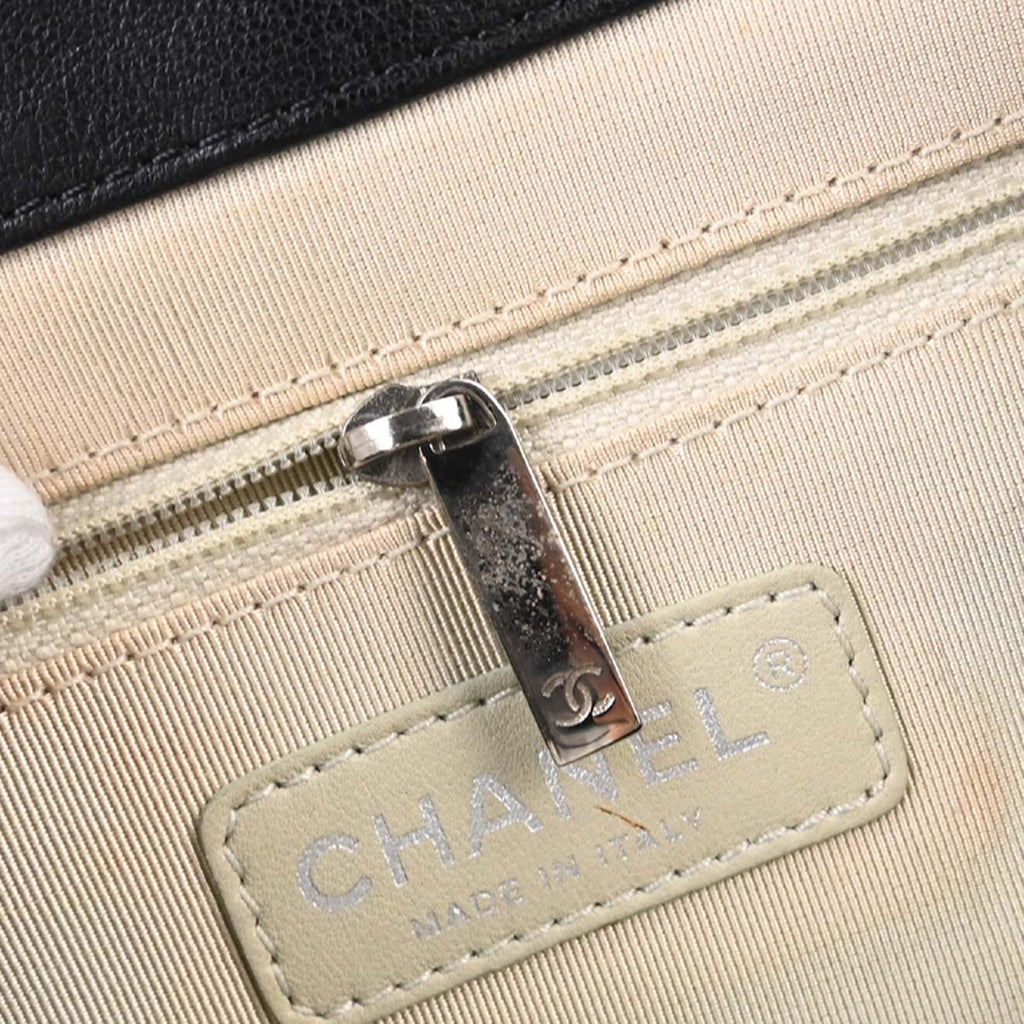 Chanel 2012 Black Calfskin Chain Around Shoulder Bag