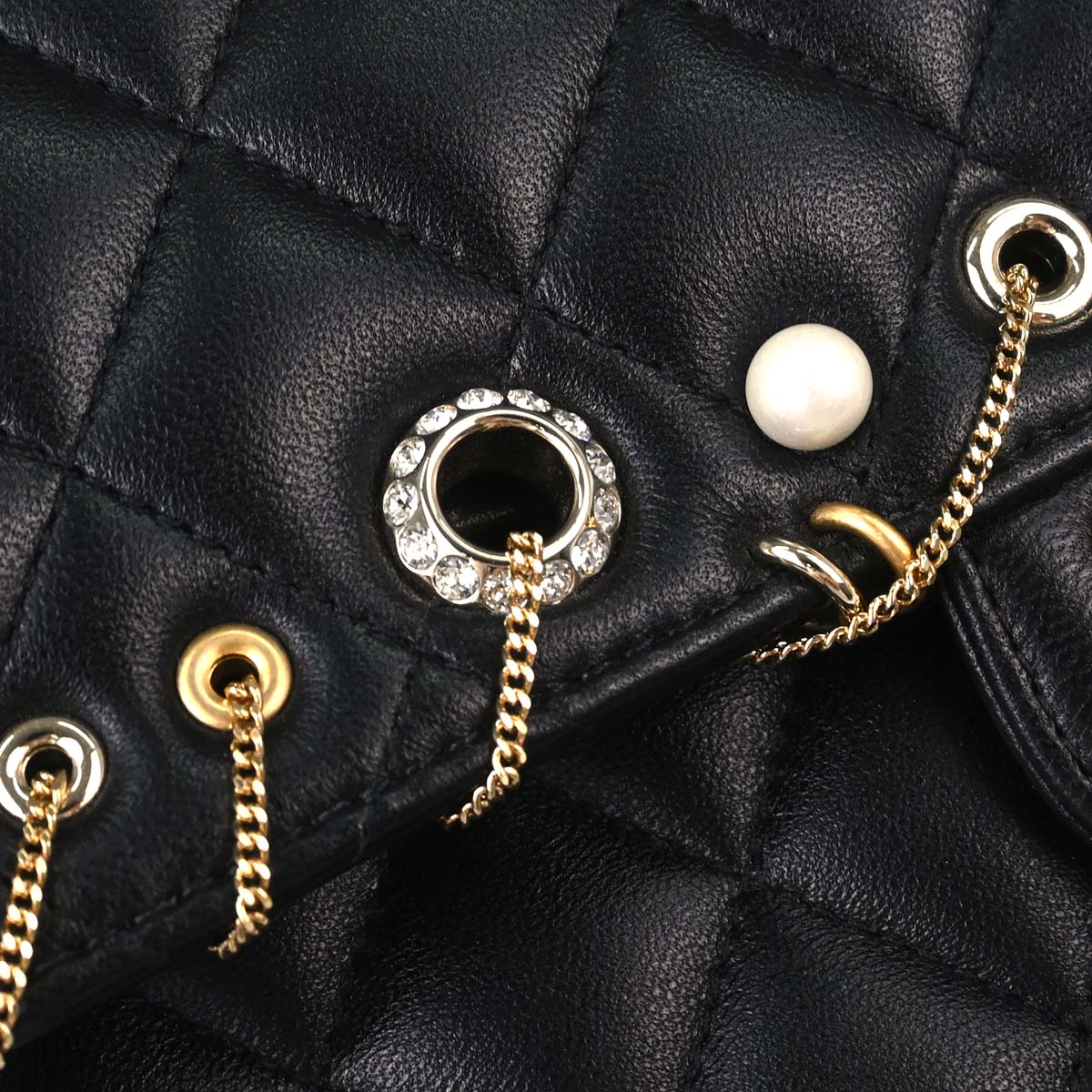 Chanel 2019 Black Lambskin Medium Piercing Chic Double Flap Shoulder Bag