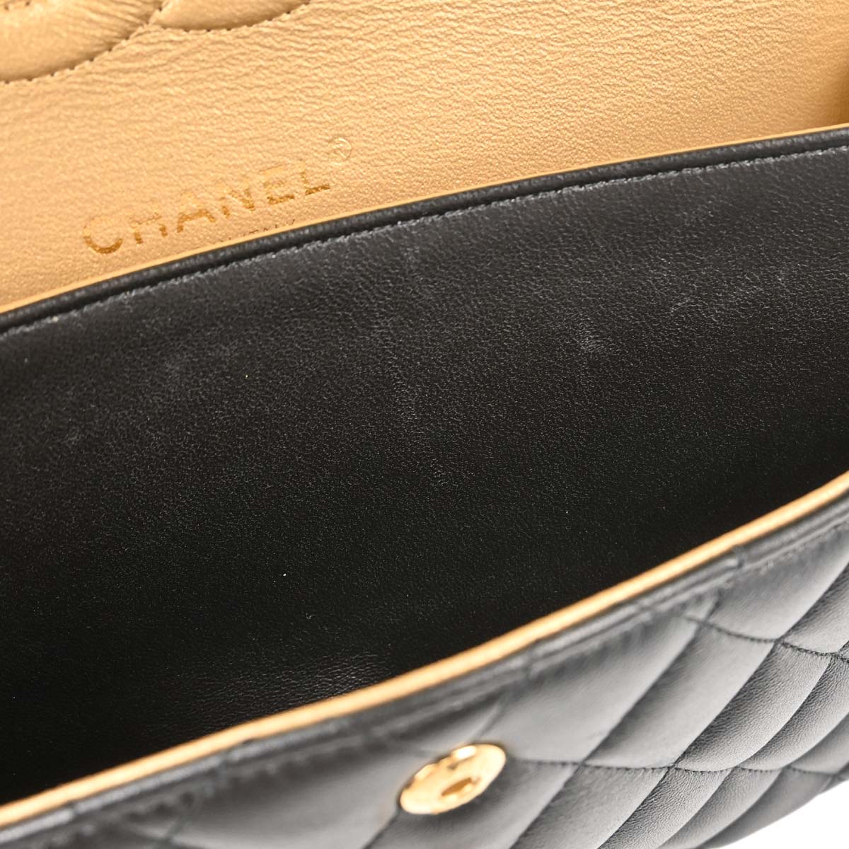 Chanel 2019 Black Lambskin Medium Piercing Chic Double Flap Shoulder Bag