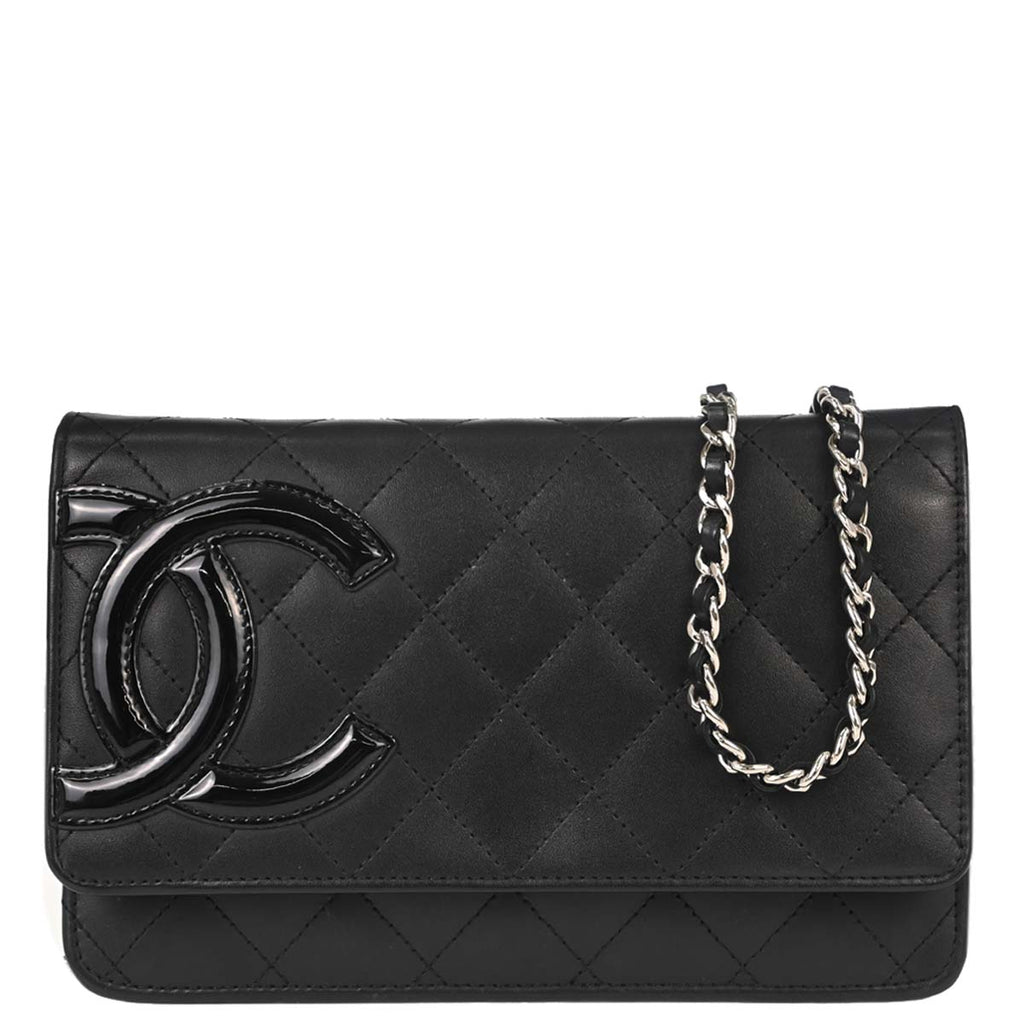 Chanel 2014 Calfskin Cambon Ligne WOC Wallet on Chain Shoulder Bag