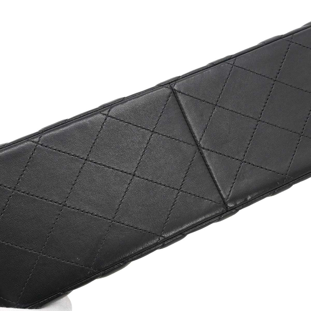 Chanel 2014 Black Lambskin Jumbo Classic Double Flap Shoulder Bag