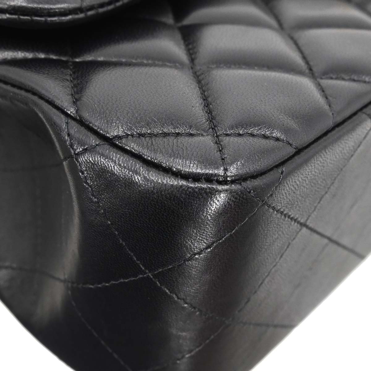 Chanel 2014 Black Lambskin Jumbo Classic Double Flap Shoulder Bag