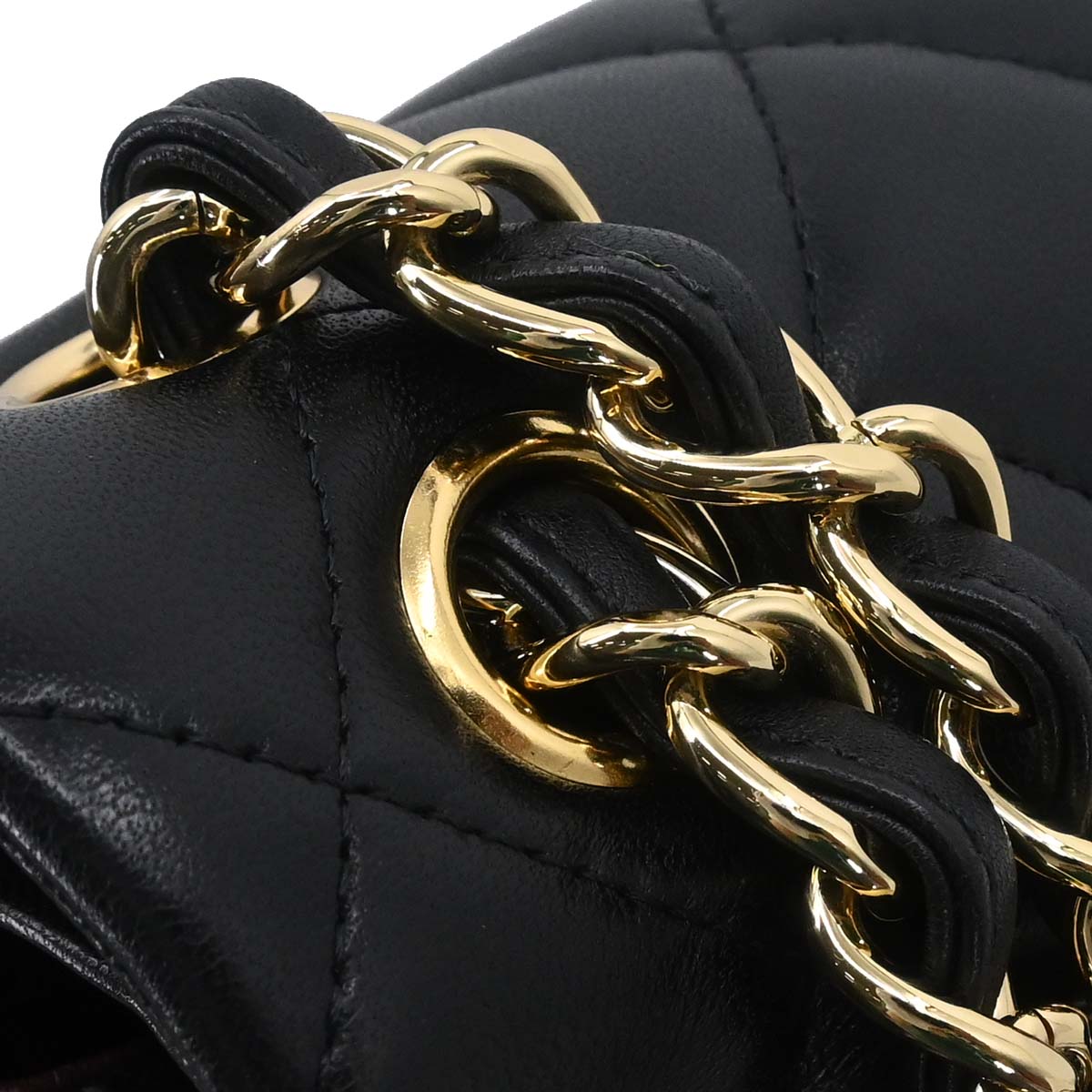 Chanel 2014 Black Lambskin Jumbo Classic Double Flap Shoulder Bag