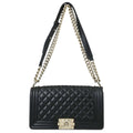 Boy Chanel 2016-2017 Black Lambskin Medium Shoulder Bag