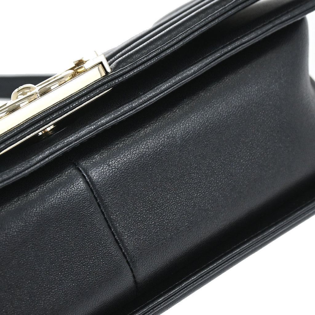 Boy Chanel 2016-2017 Black Lambskin Medium Shoulder Bag