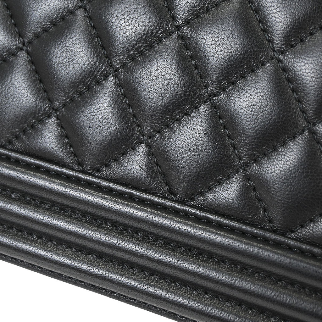 Boy Chanel 2016-2017 Black Lambskin Medium Shoulder Bag