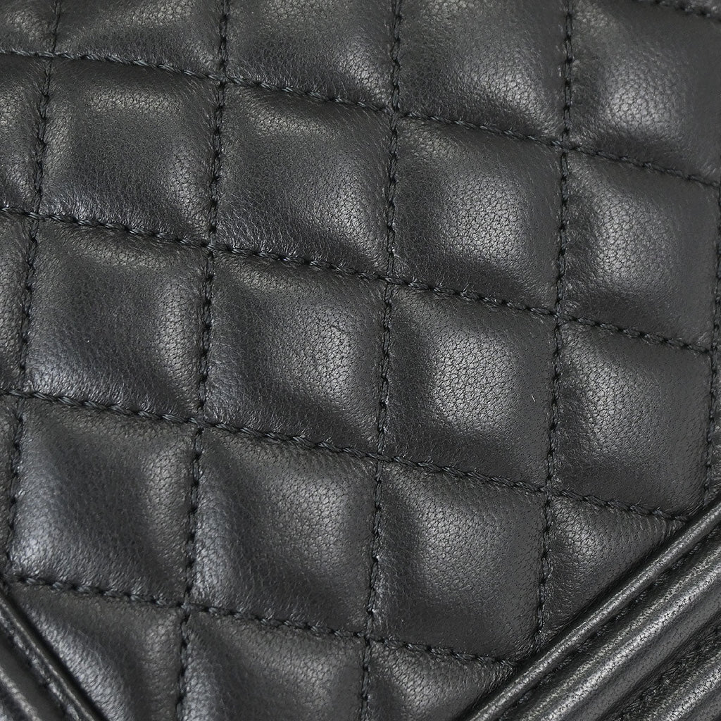 Boy Chanel 2016-2017 Black Lambskin Medium Shoulder Bag