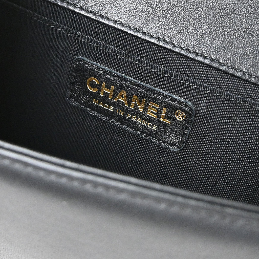 Boy Chanel 2016-2017 Black Lambskin Medium Shoulder Bag