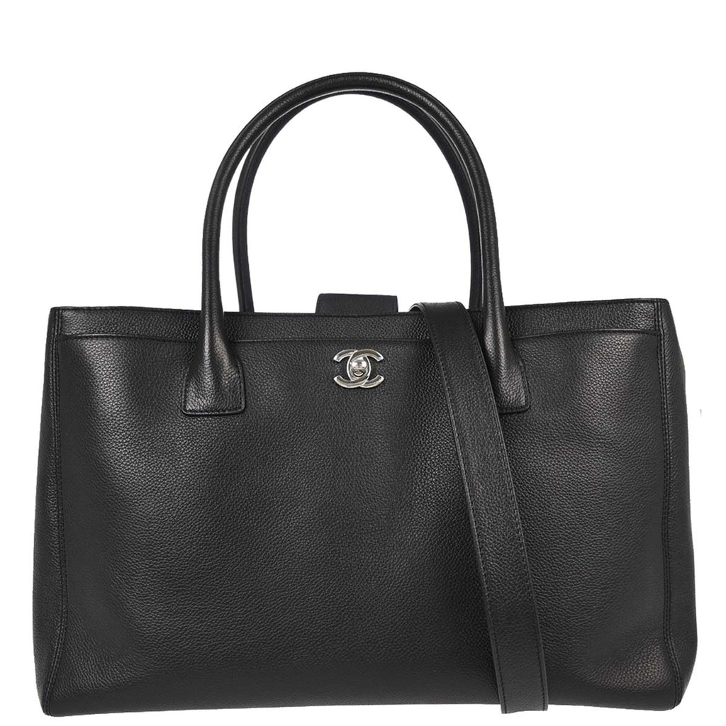 Chanel 2011 Black Calfskin Executive Cerf 2way Shoulder Tote Bag