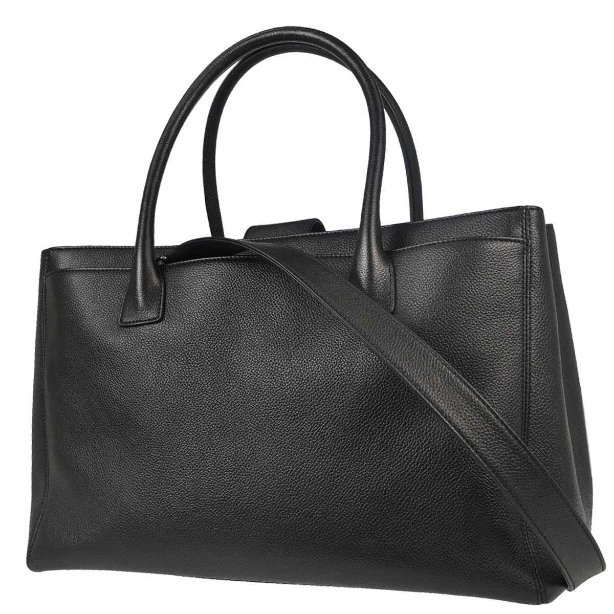Chanel 2011 Black Calfskin Executive Cerf 2way Shoulder Tote Bag
