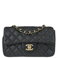Chanel 2014-2015 Black Caviar Skin Classic Single Flap Shoulder Bag
