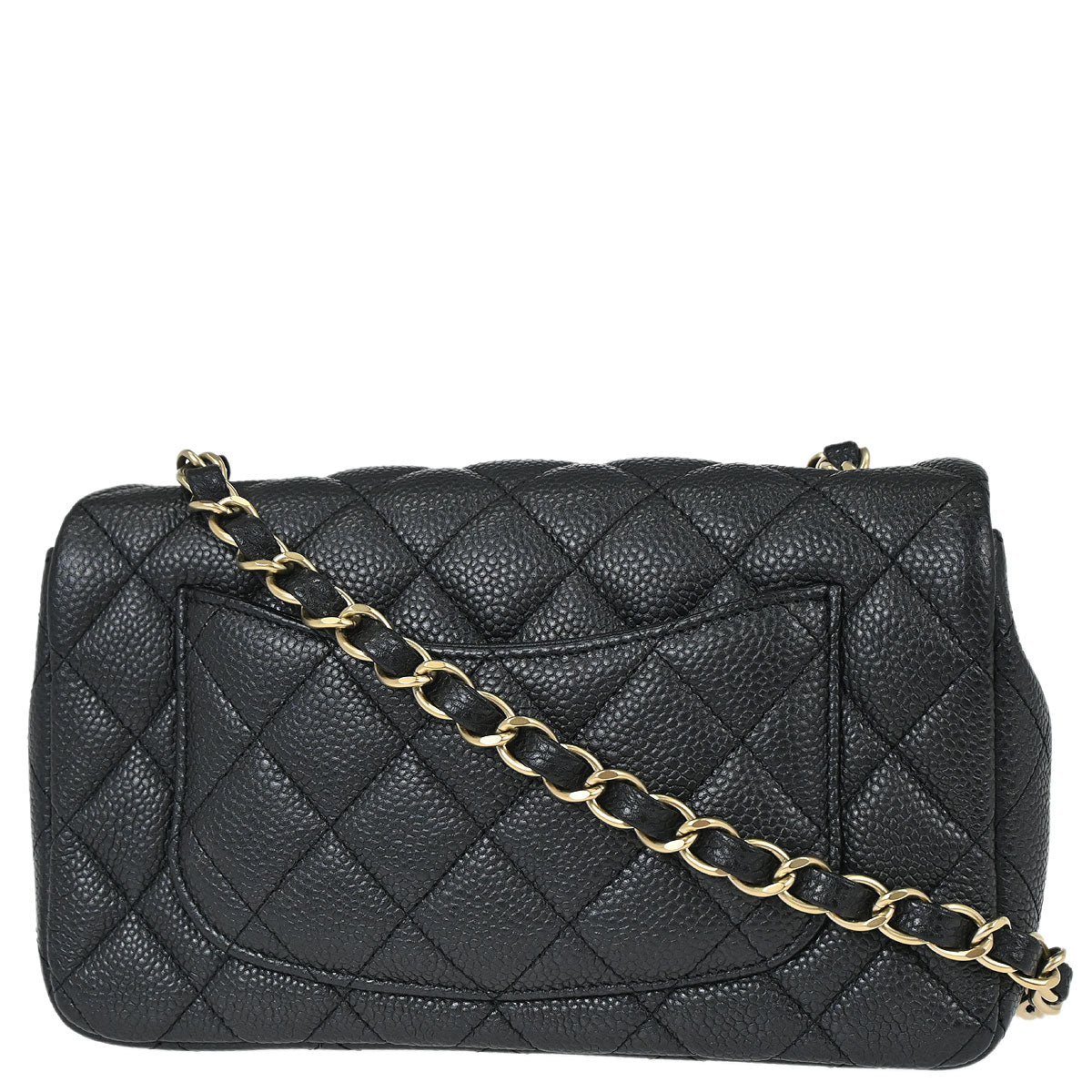 Chanel 2014-2015 Black Caviar Skin Classic Single Flap Shoulder Bag
