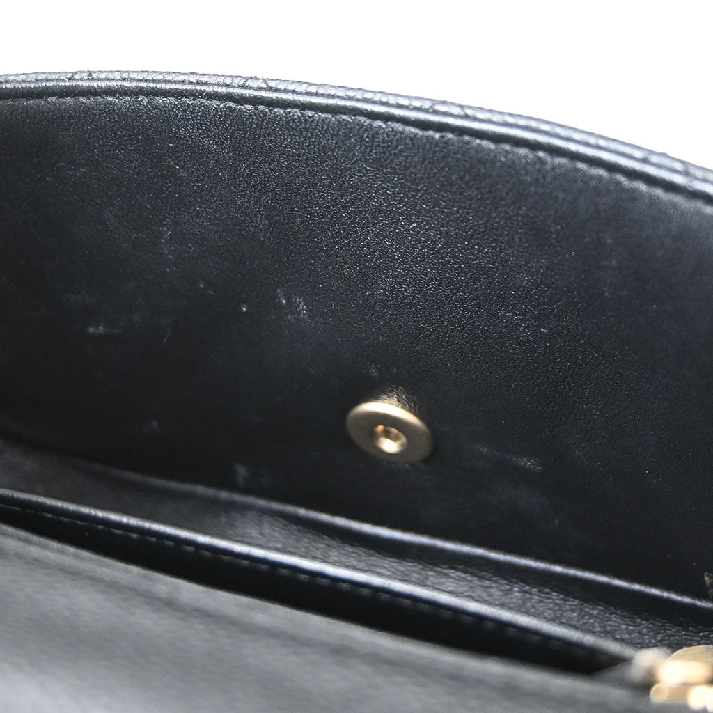 Chanel 2014-2015 Black Caviar Skin Classic Single Flap Shoulder Bag
