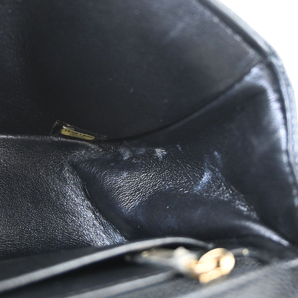 Chanel 2014-2015 Black Caviar Skin Classic Single Flap Shoulder Bag