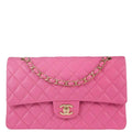 Chanel 2019 Pink Caviar Skin Medium Classic Double Flap Shoulder Bag