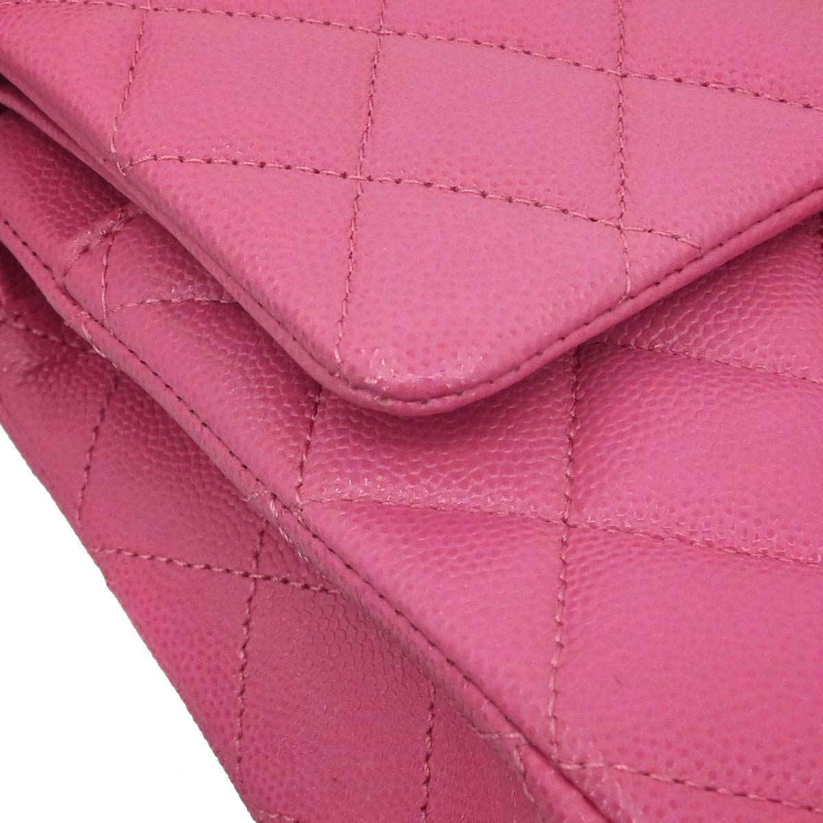 Chanel 2019 Pink Caviar Skin Medium Classic Double Flap Shoulder Bag