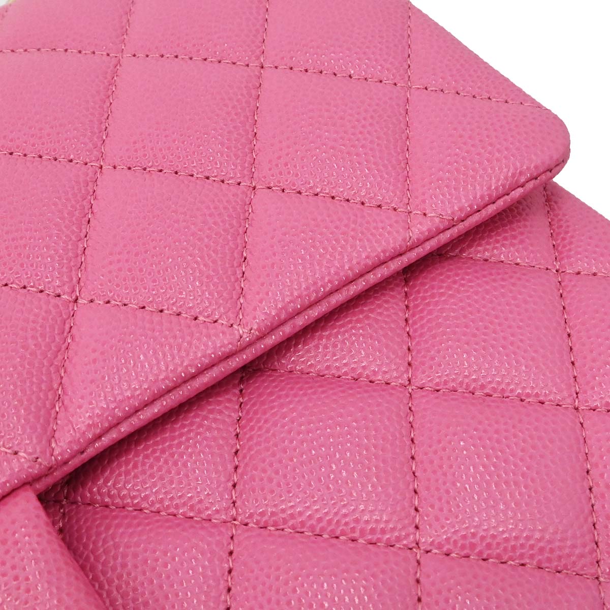 Chanel 2019 Pink Caviar Skin Medium Classic Double Flap Shoulder Bag