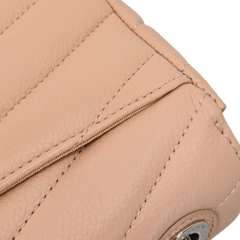 Chanel 2017-2018 Beige Caviar Skin Chevron Shoulder Bag
