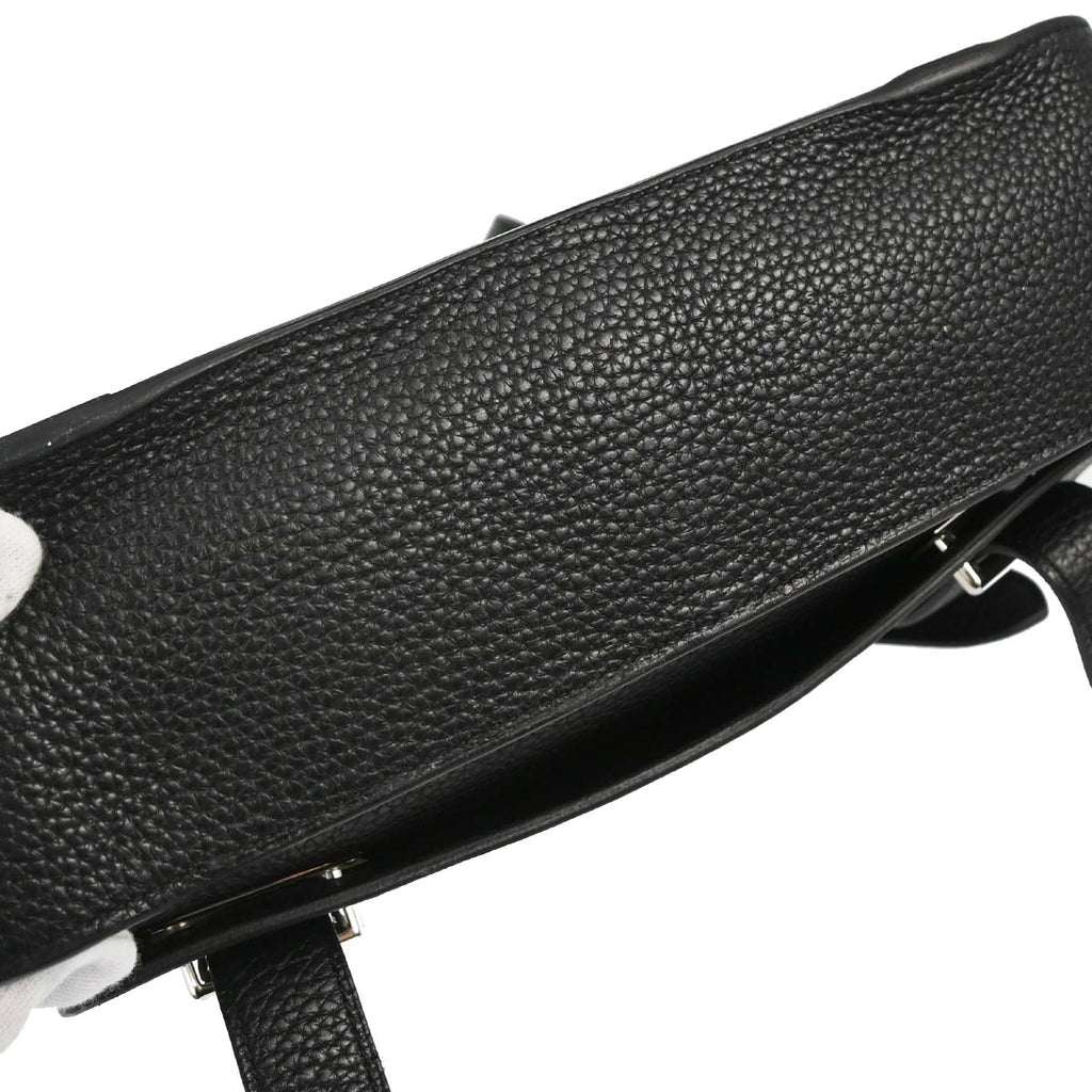 Hermes Black Taurillon Clemence Steve Caporal 27 Shoulder Bag