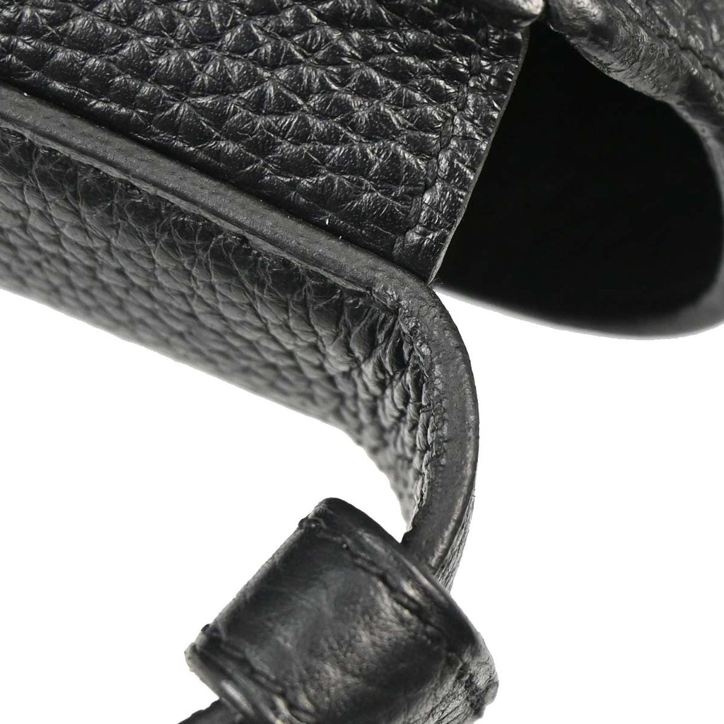 Hermes Black Taurillon Clemence Steve Caporal 27 Shoulder Bag