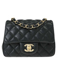 Chanel 2019 Black Lambskin Mini Classic Square Flap Shoulder Bag 17